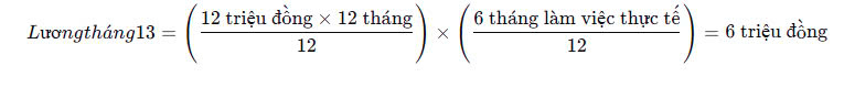 C&aacute;ch T&iacute;nh Lương Th&aacute;ng 13
