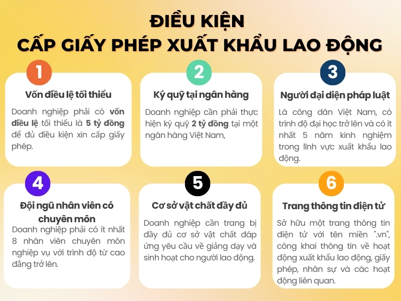Điều kiện cấp giấy phép xuất khẩu lao động bắt buộc