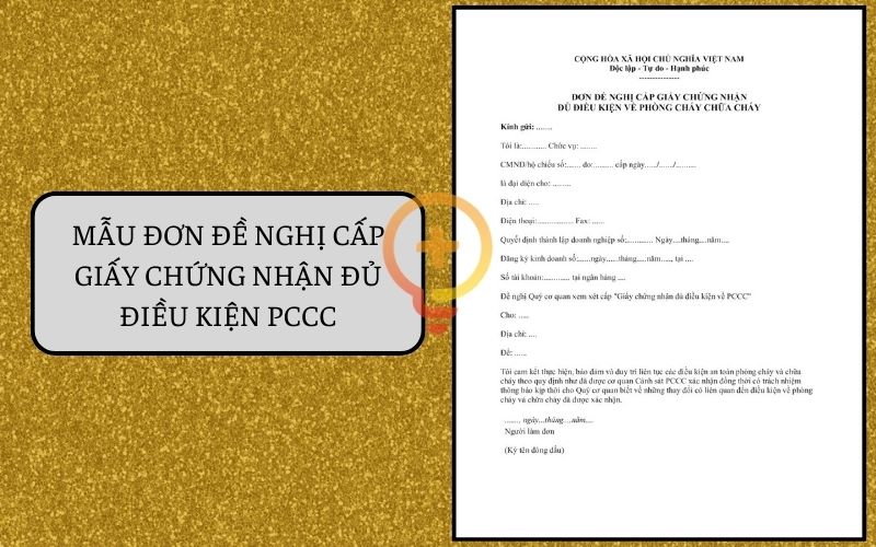 mẫu đơn đề nghị cấp phép pccc